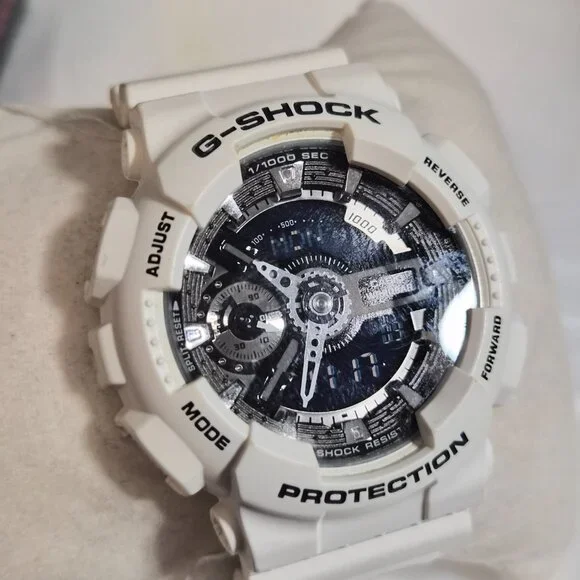 Casio G Shock White with Rose print on band